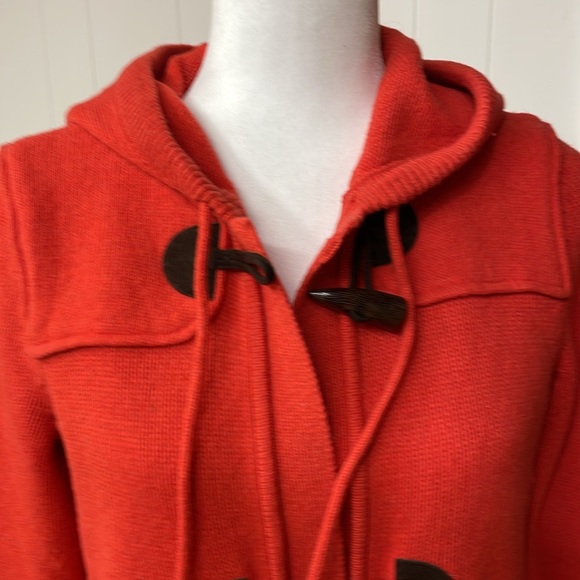 Ralph Lauren Orange Hooded Toggle Front lambswool blend Long Cardigan Size S - Picture 6 of 13